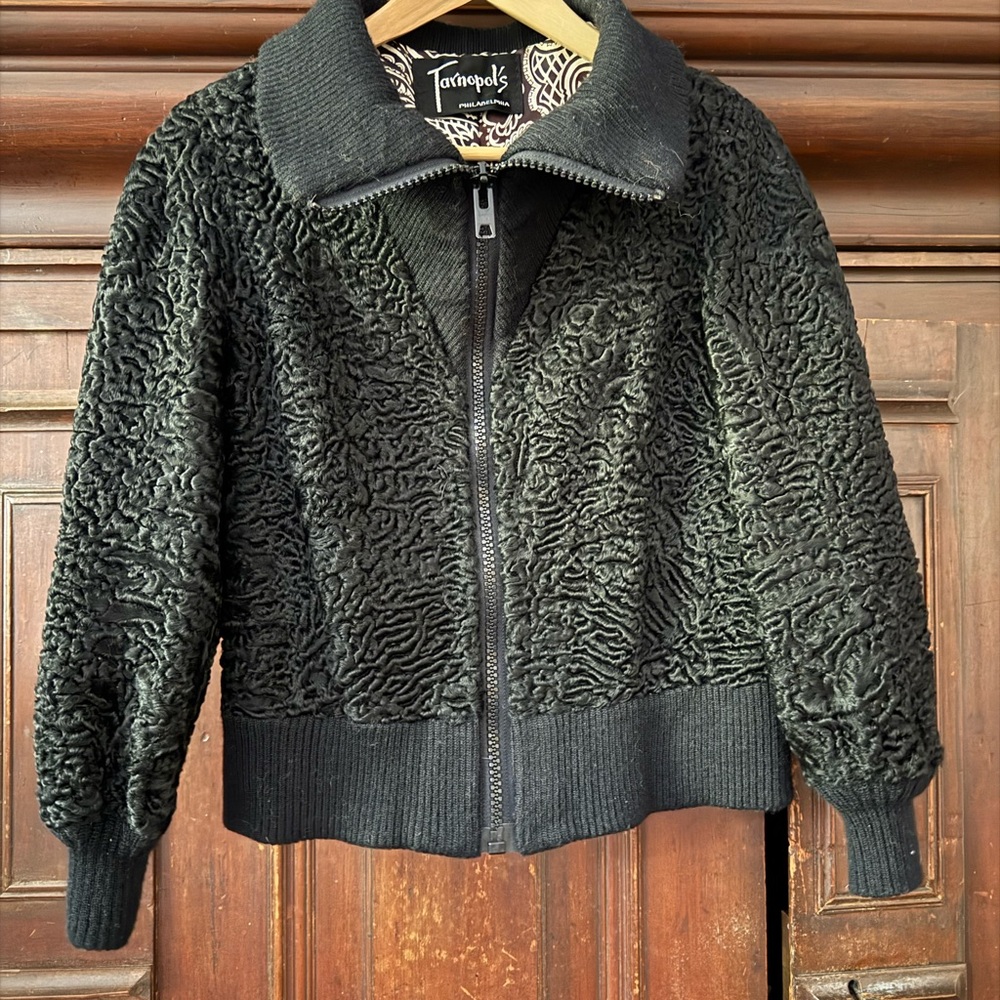 Vintage Tarnopol’s Philadelphia astrakahn lamb fur bomber jacket